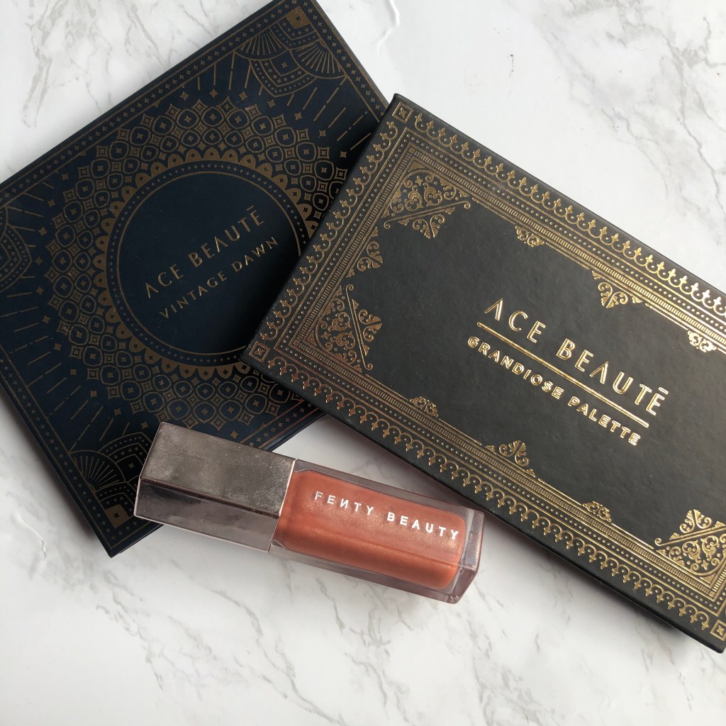 makeup, beauty, eyeshadow, eyeshadow palette, Ace Beaute, Fenty Beauty, lipgloss