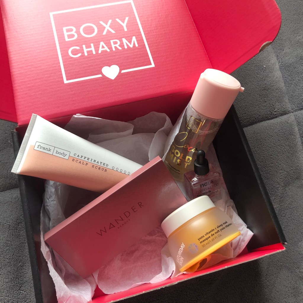 boxycharm, february boxycharm, february boxycharm 2021, boxycharm unboxing, beauty box, beauty subscription box, wander beauty, saturday skin, frank body, ncla, beauty crop