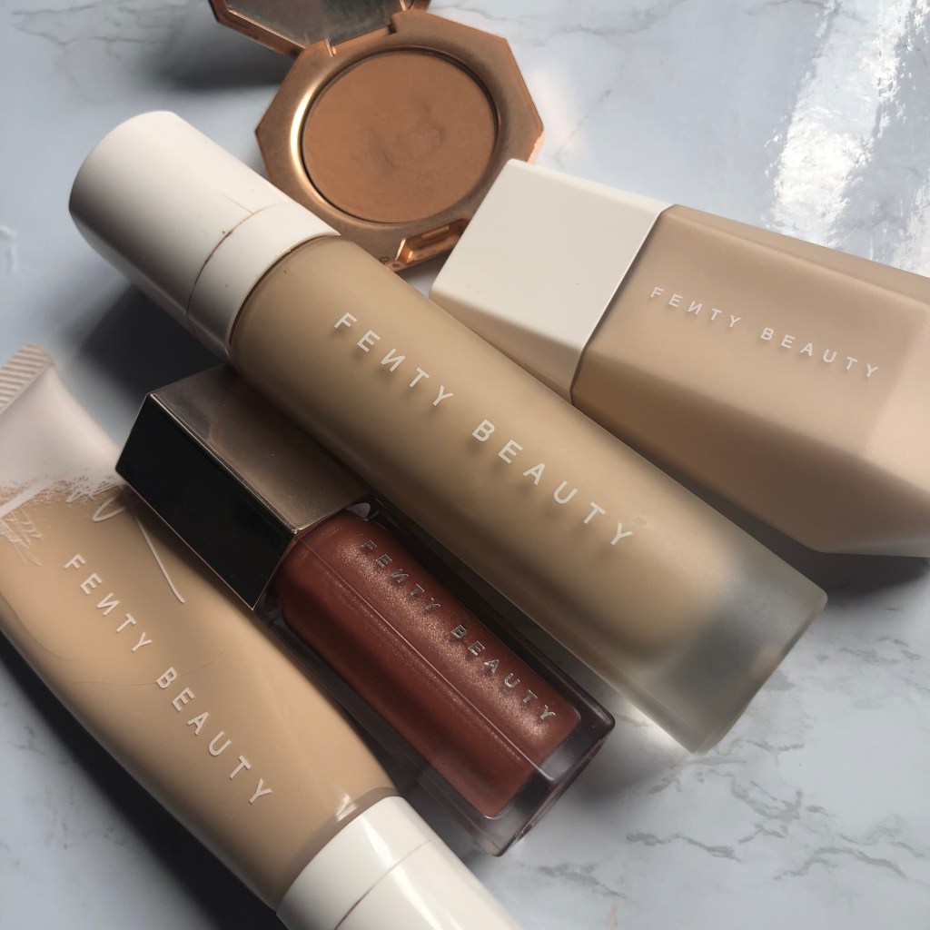 Fenty Beauty foundations, bronzer and lip gloss