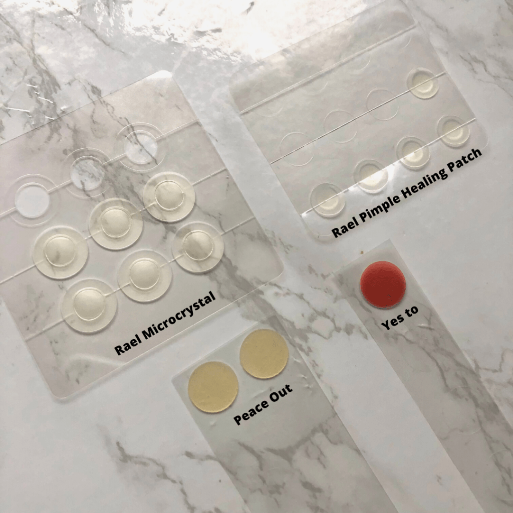 Comparing Peace Out, Yes To and Rael pimple patches